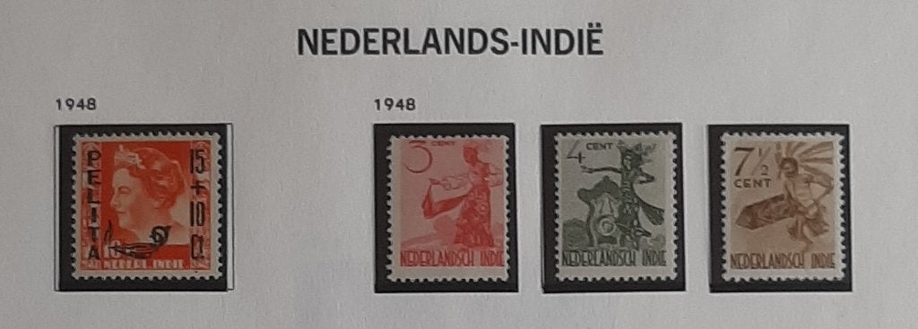 1948 Nederlands Indië Pelita - Inheemse dansers Nvph 333-336, Ophalen, Postfris, Nederlands-Indië