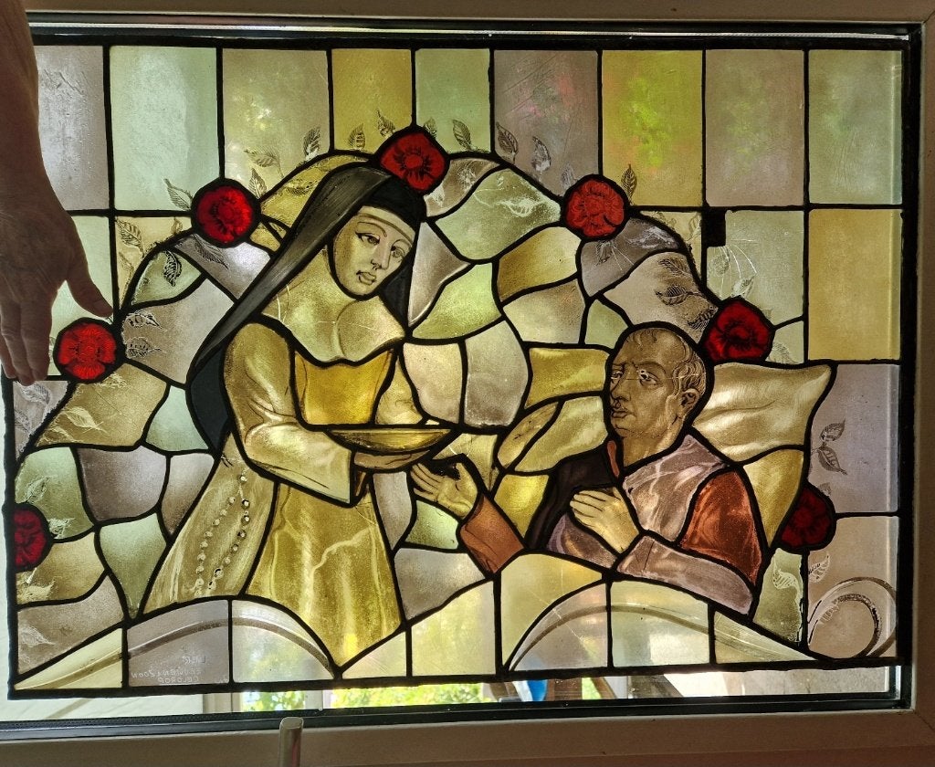 Glas in lood paneel ca 60 x 85 cm, Ophalen