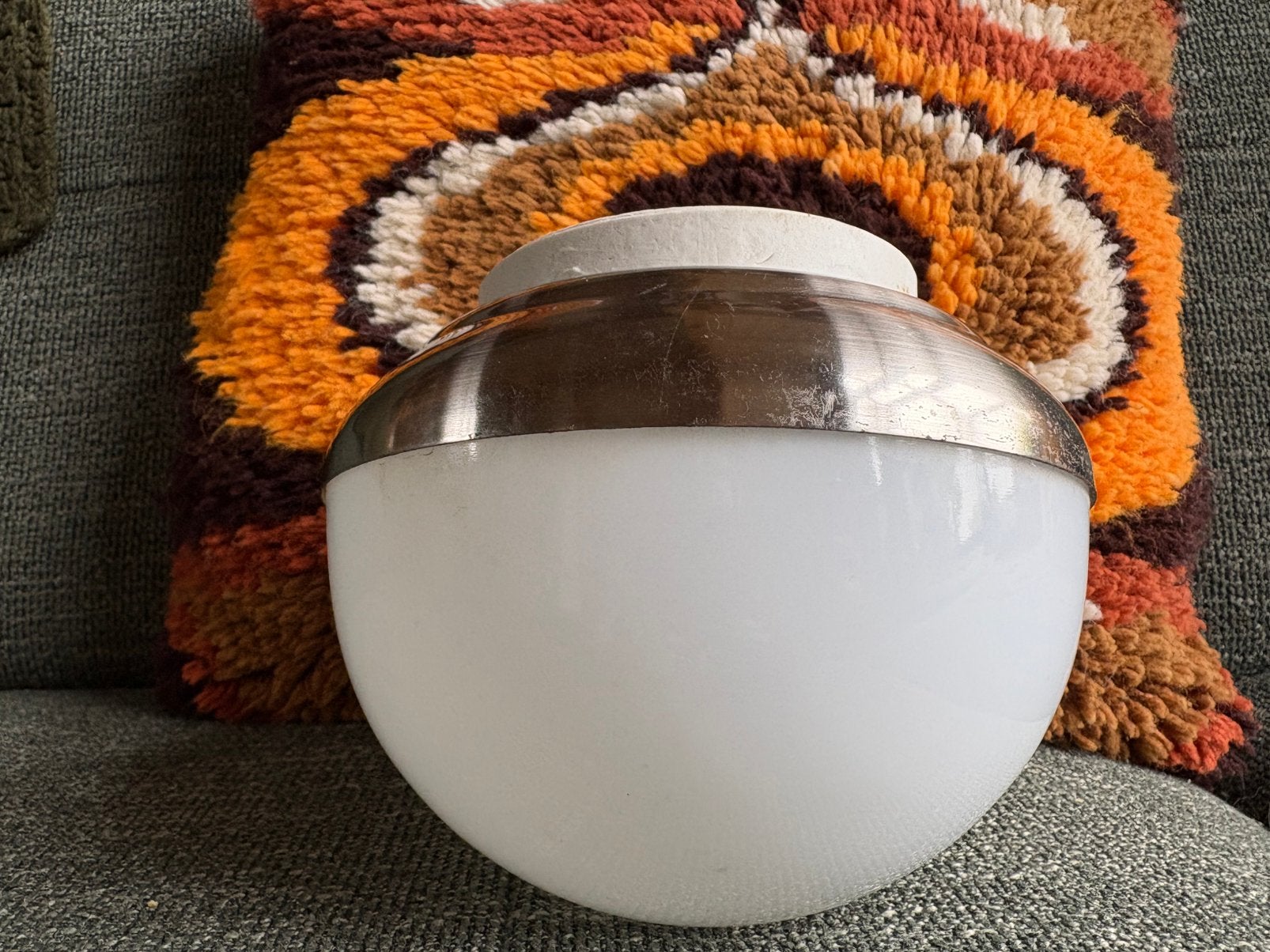 Toffe vintage / space age mushroom plafondlamp, plafonnière, Ophalen of Verzenden, Gebruikt