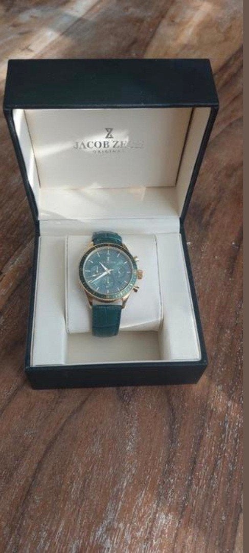 Jacob Zech Milano Chronograaf Horloge - Groen/Goud, Ophalen of Verzenden