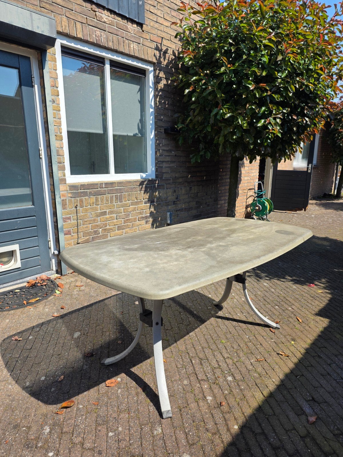 GRATIS TUINTAFEL COMPOSIET, Tuin en Terras, Tuintafels, Ophalen, Gebruikt, Rechthoekig, Aluminium