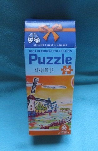 House of Holland puzzel Kinderdijk 1001 kleuren coll. 500 st, Ophalen of Verzenden, 500 t/m 1500 stukjes, Zo goed als nieuw, Legpuzzel