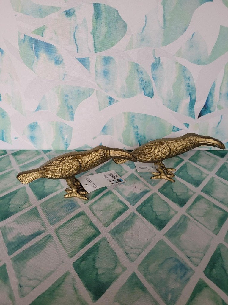 Gouden Beeld van een Toekan 20 x 4 x 7,5 cm,, Verzenden, Nieuw, Dier