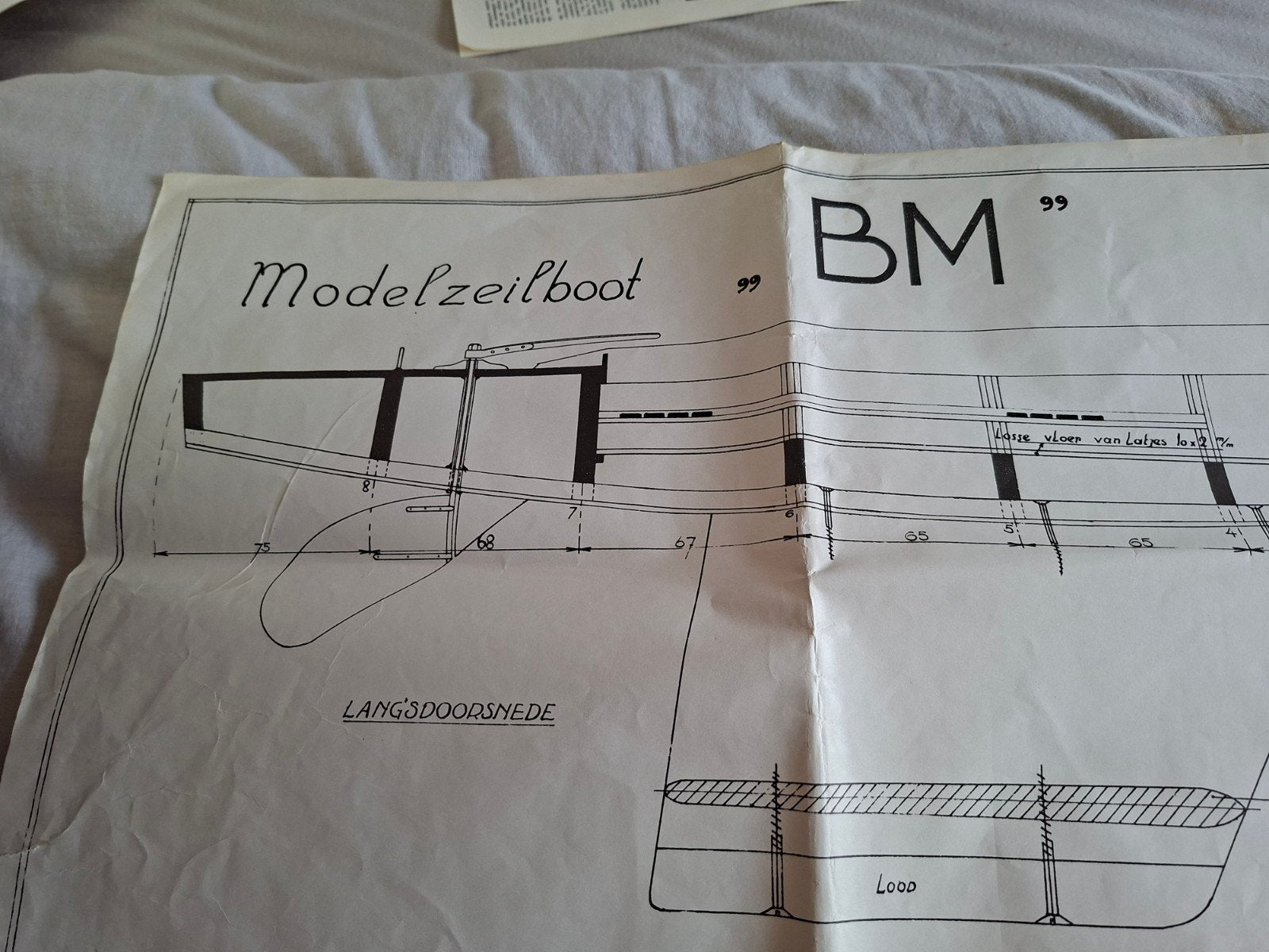 BM Modelzeilboot Bouwtekening - Vlieg- en Scheepsmodellen, Hobby en Vrije tijd, Modelbouw | Boten en Schepen, Ophalen of Verzenden