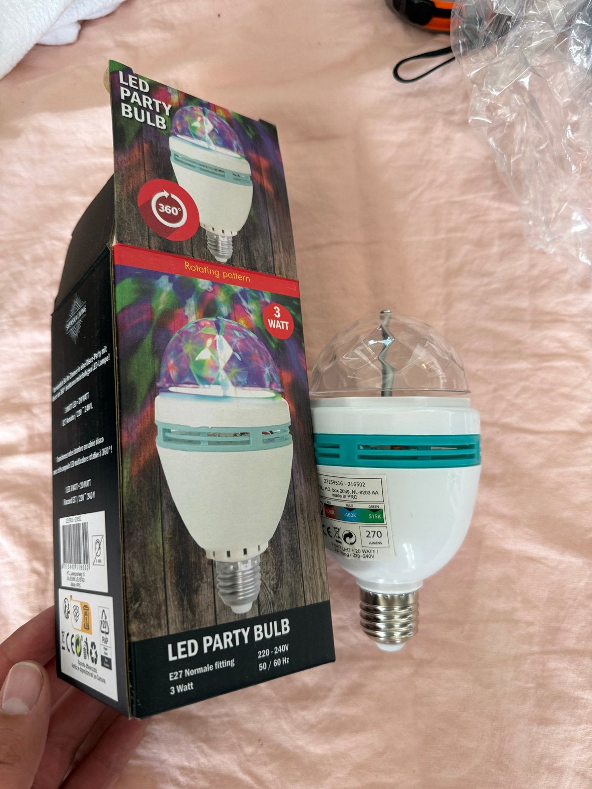 LED Party Lamp E27 3W - Roterend Disco Effect, Ophalen of Verzenden, Nieuw