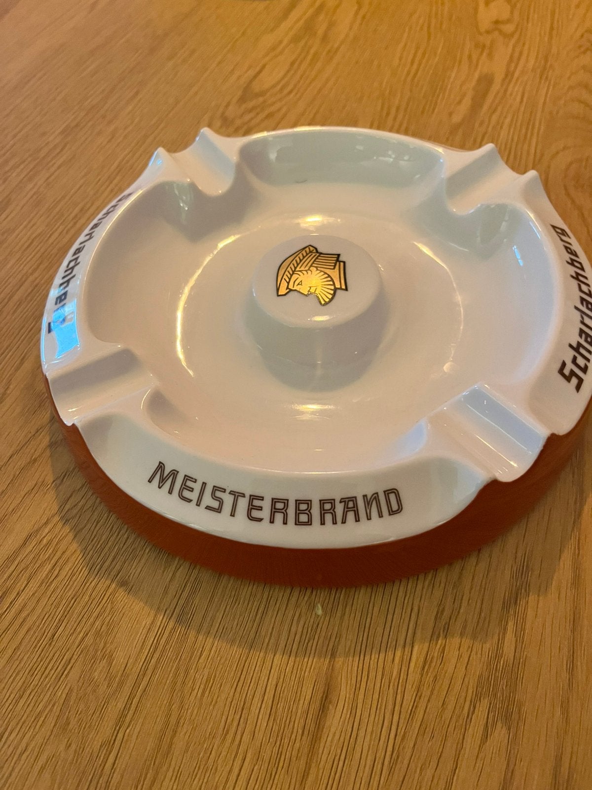 vintage porseleinen Scharlachberg Meisterbrand asbak XL, Verzenden, Zo goed als nieuw, Asbak