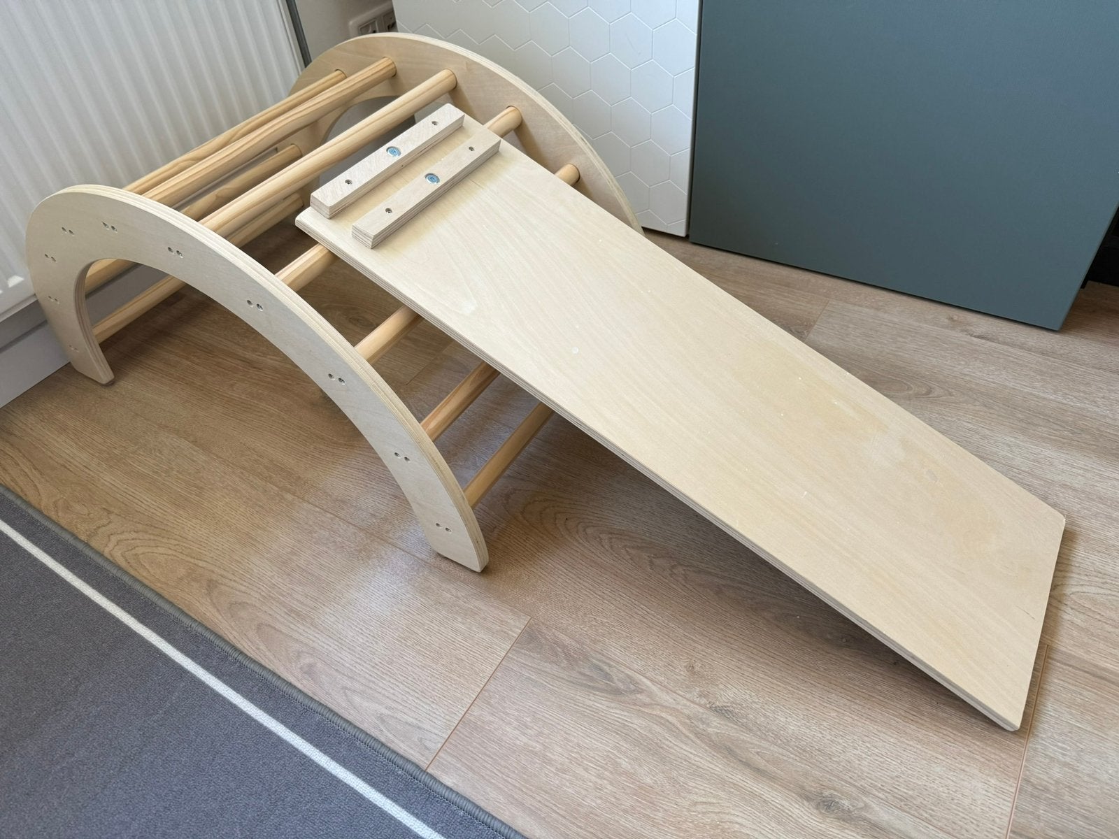 Montessori speelboog glijbaan/trap hout, Ophalen, Zo goed als nieuw, Hout