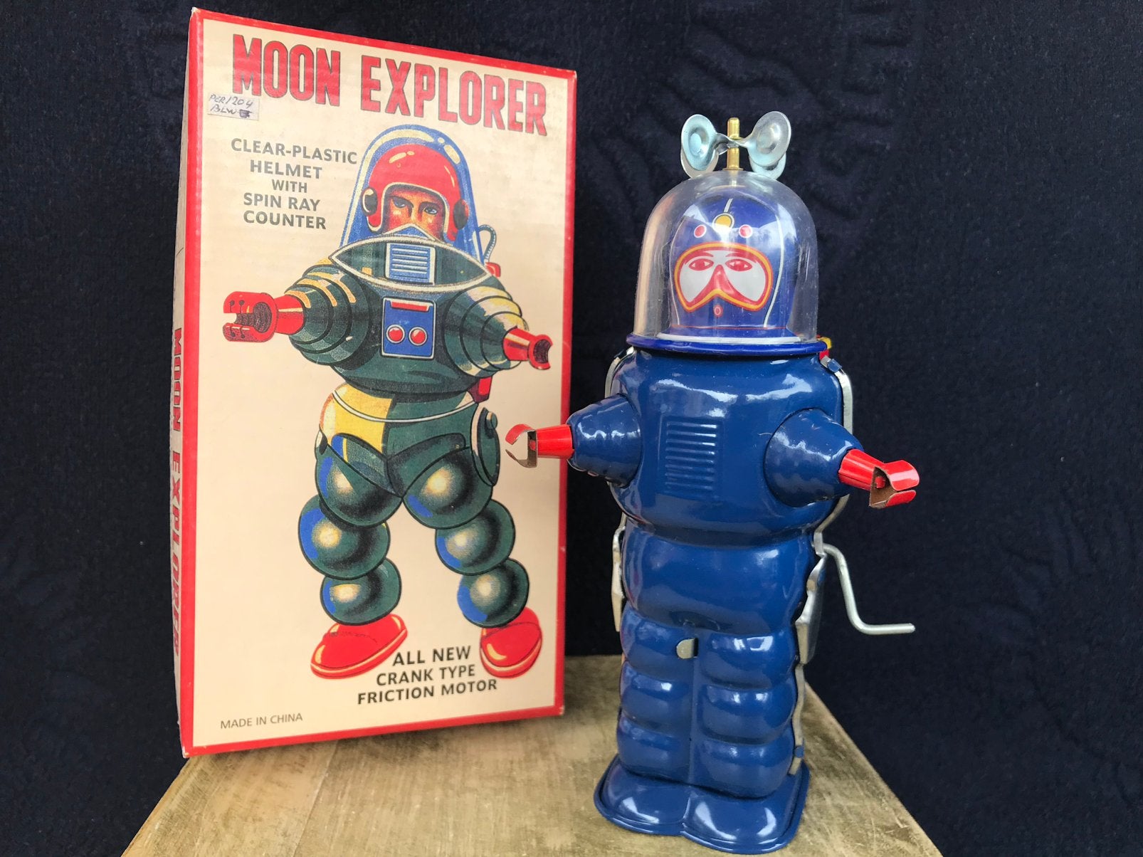 Moon Explorer robot van blik in de originele doos., Verzamelen, Ophalen of Verzenden