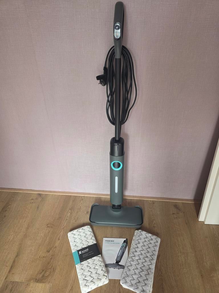 Achaté Stoomreiniger / Steam Mop met 4 dweildoeken, Ophalen, Zo goed als nieuw