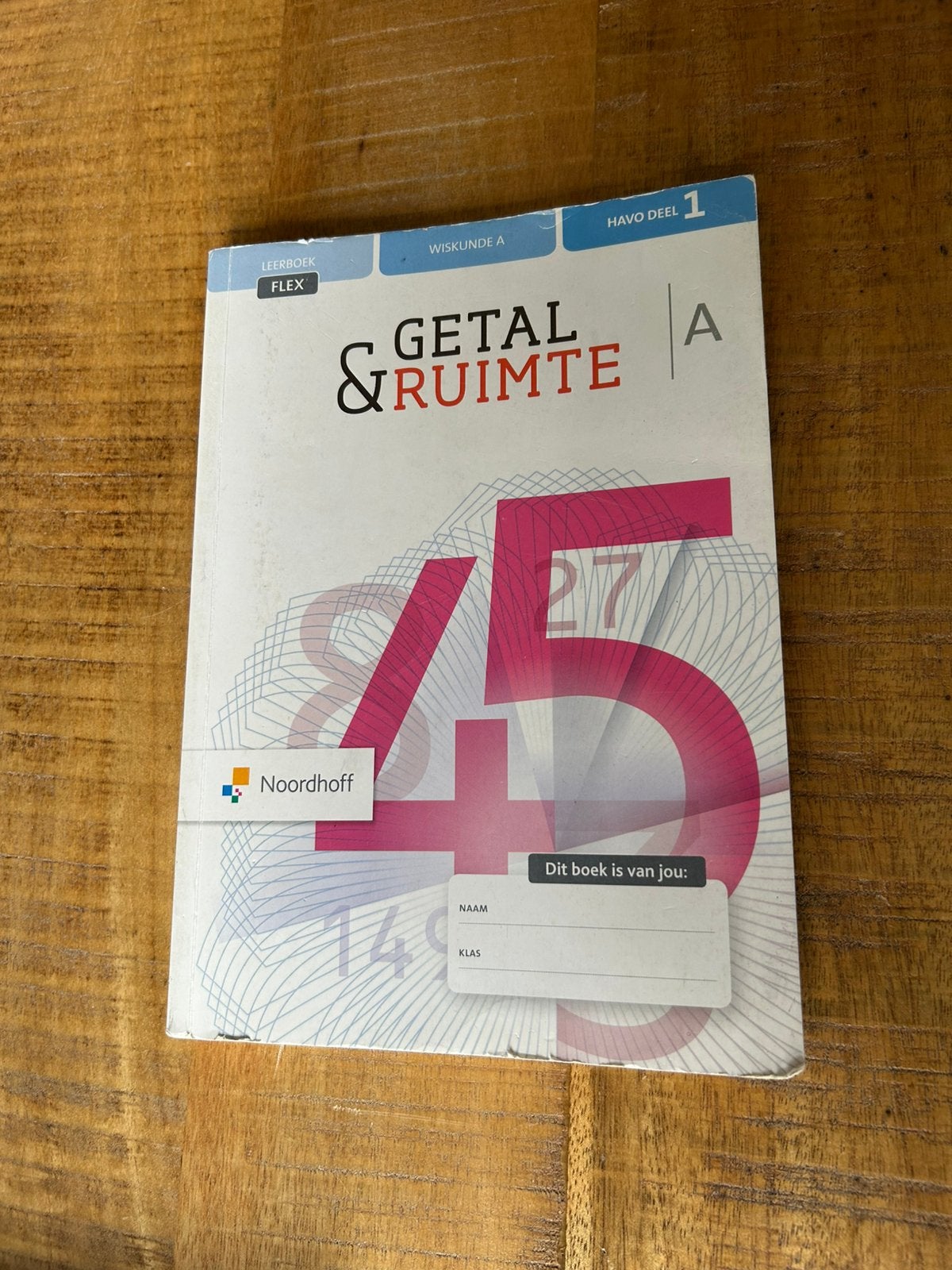 Leer (werk) boek Getal & Ruimte wiskunde Havo A, deel 1, Boeken, Schoolboeken, Ophalen of Verzenden, Gelezen, HAVO