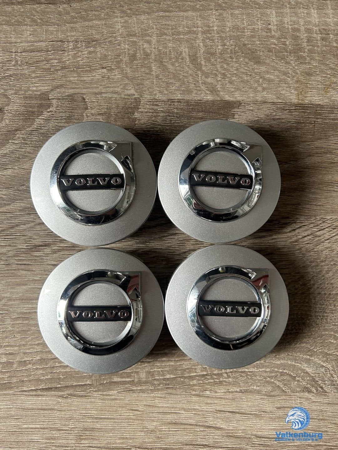 ORIGINELE Volvo naafkap naafdop set zilver chroom, Auto diversen, Gebruikt, -, Verzenden, -