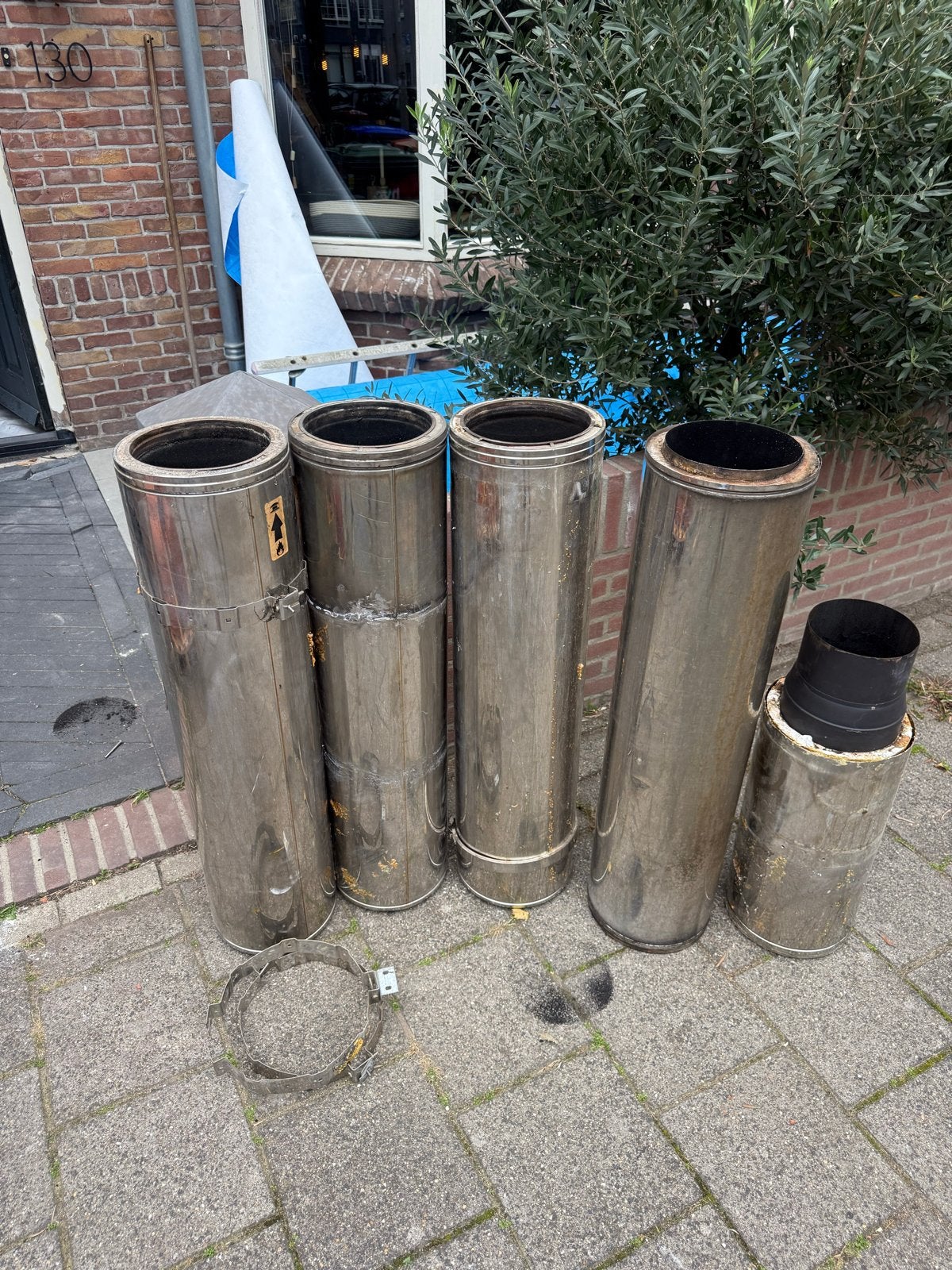 RVS dubbelwandig rookkanaal 200/250, Ophalen, Gebruikt