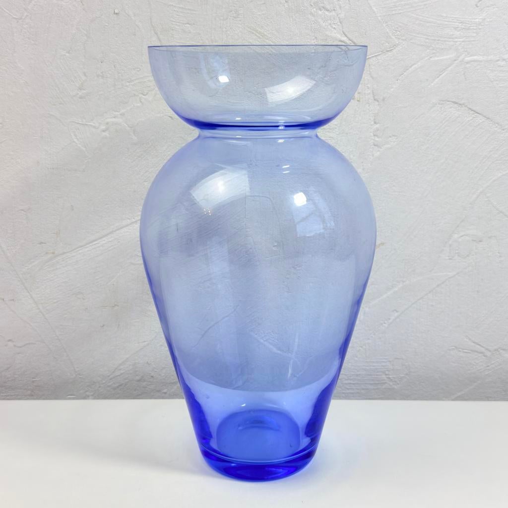Willem Noyons Glazen Vaas - Koningsblauw - Gesigneerd, Blauw, Ophalen of Verzenden, Glas, X