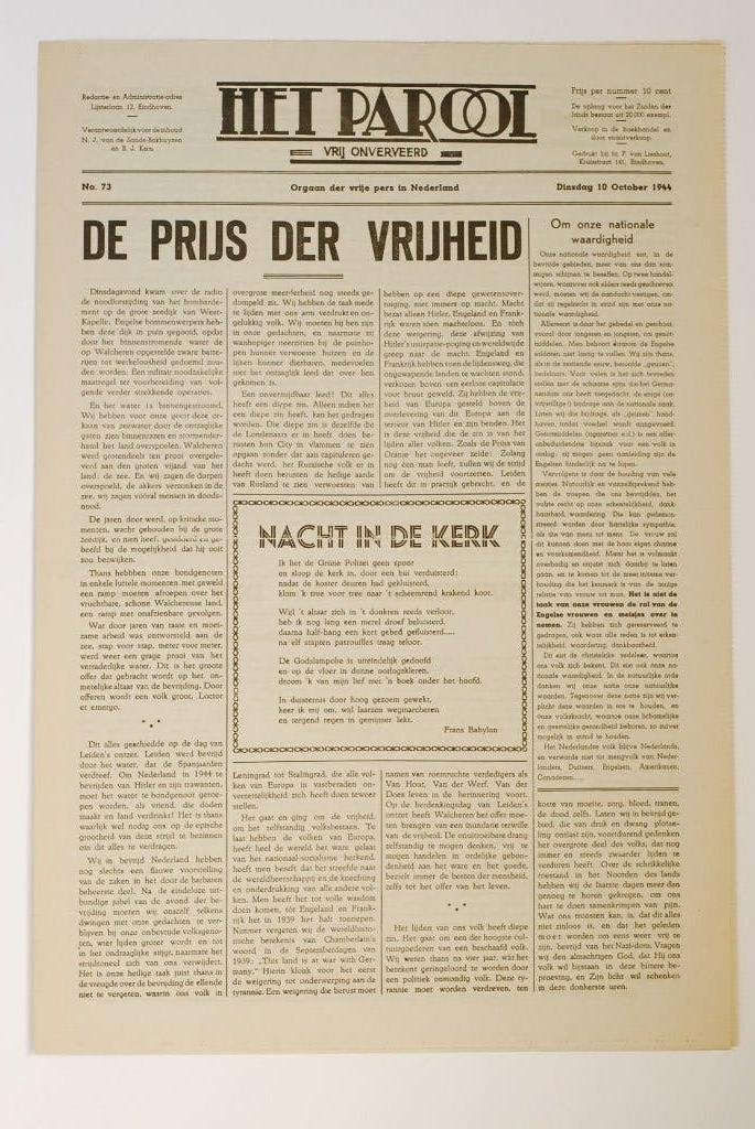 Het Parool - Bevrijding Zuid-Nederland - herdruk krant WOII, Zo goed als nieuw, Verzenden, Amsterdam, Florence Uitgeverij