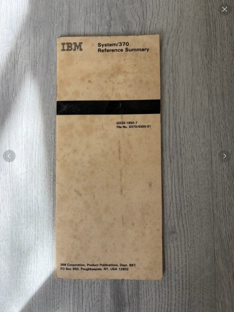IBM System/370 Reference Summary, Ophalen of Verzenden, Gelezen