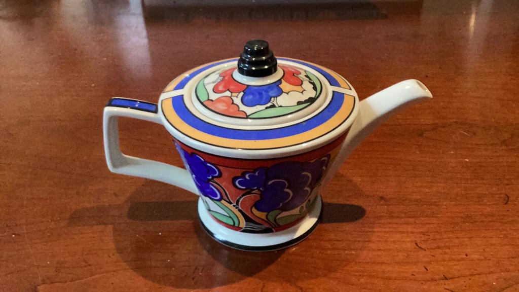 Theepot Sadler met bloemen blauw, rood, groen, Ophalen of Verzenden
