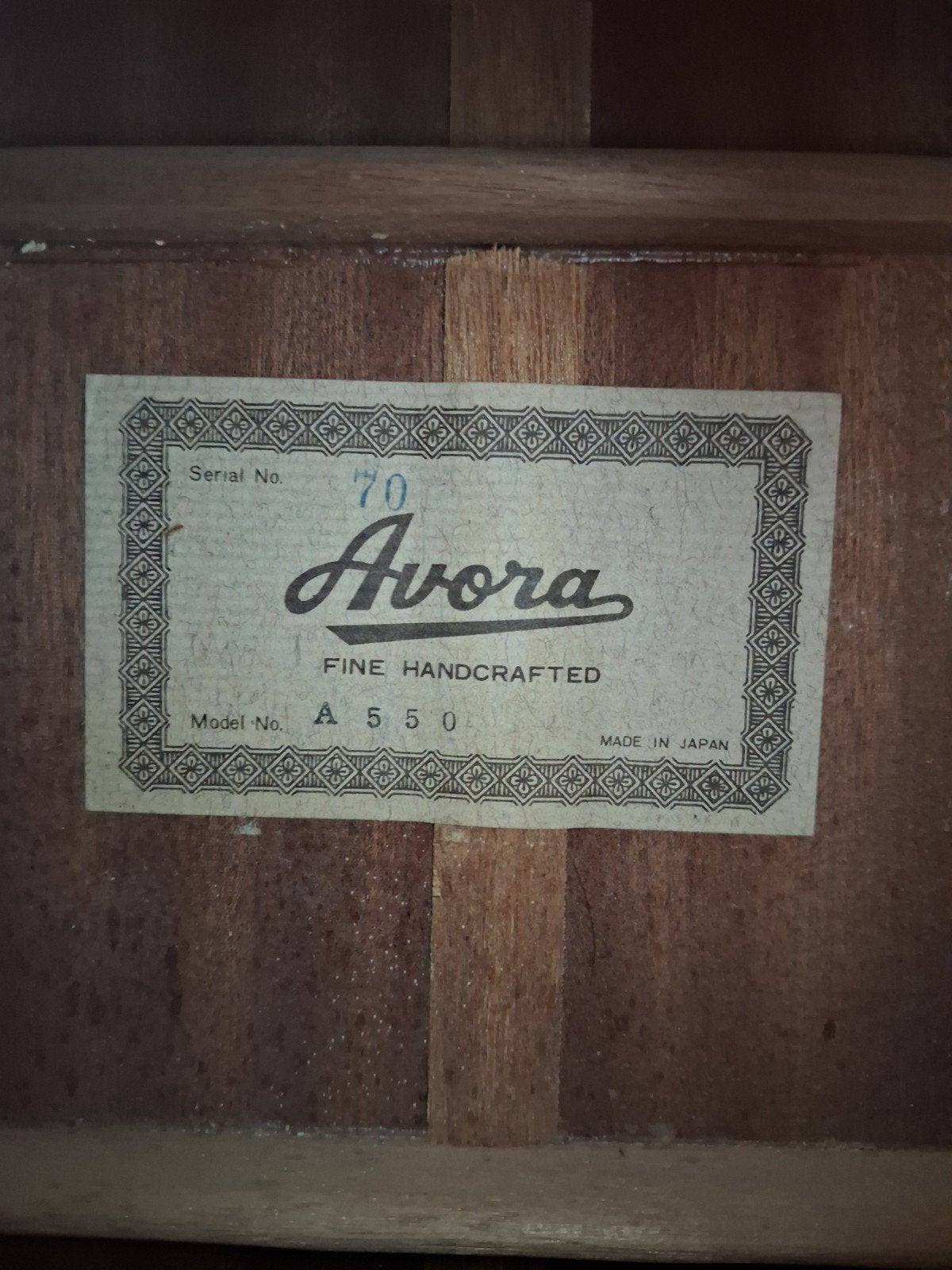Foto 5 van Vintage Japanse Avora A550 klassieke gitaar 1970 topstaat.