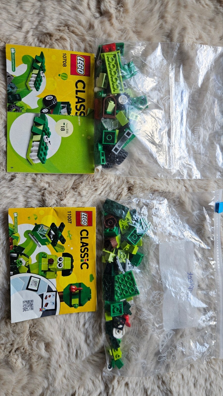 Lego Classic 10708 en 11007, Gebruikt, Lego, Inclusief instructies, Ophalen of Verzenden