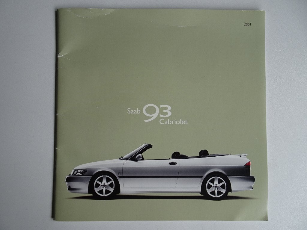 Saab 9-3 93 Cabriolet Brochure 2001, Boeken, Ophalen of Verzenden, Zo goed als nieuw, Overige merken