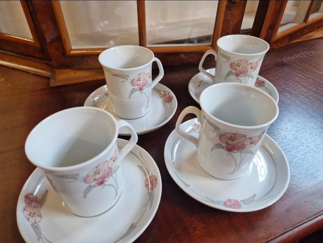 Koffieset Winterling Bavaria - 4 kopjes en schotels, Overige merken, Vintage, Germany, Ophalen of Verzenden