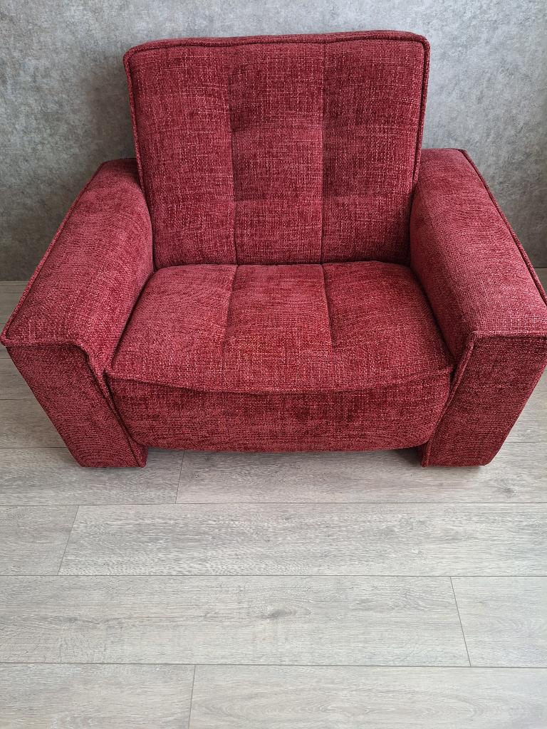 Fauteuil loveseat met poef, Huis en Inrichting, Ophalen, 75 tot 100 cm, Zo goed als nieuw, 100 tot 125 cm