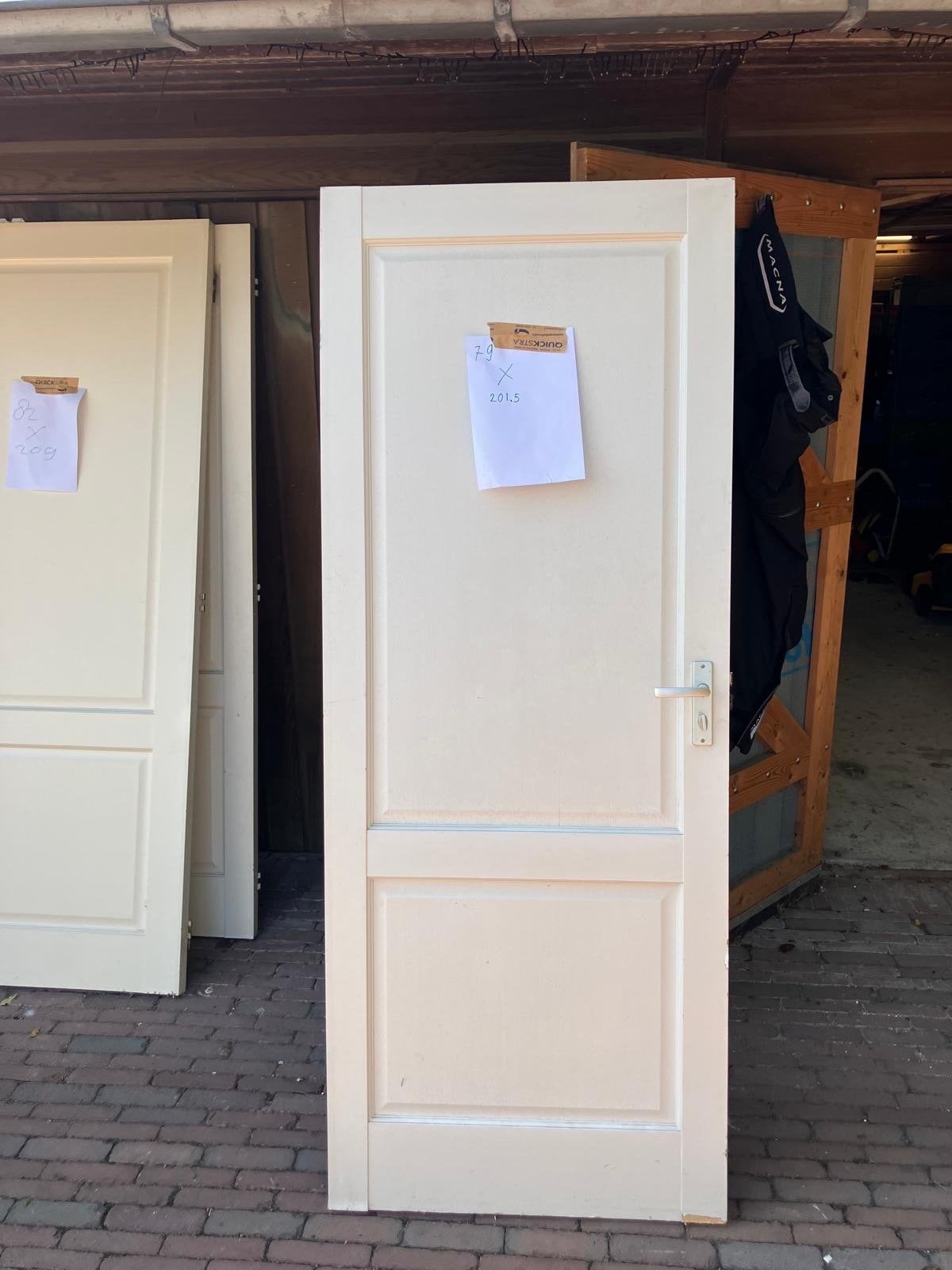 4x Crèmekleurige binnendeur met paneeldetails, Ophalen, Gebruikt, Minder dan 80 cm, Binnendeur
