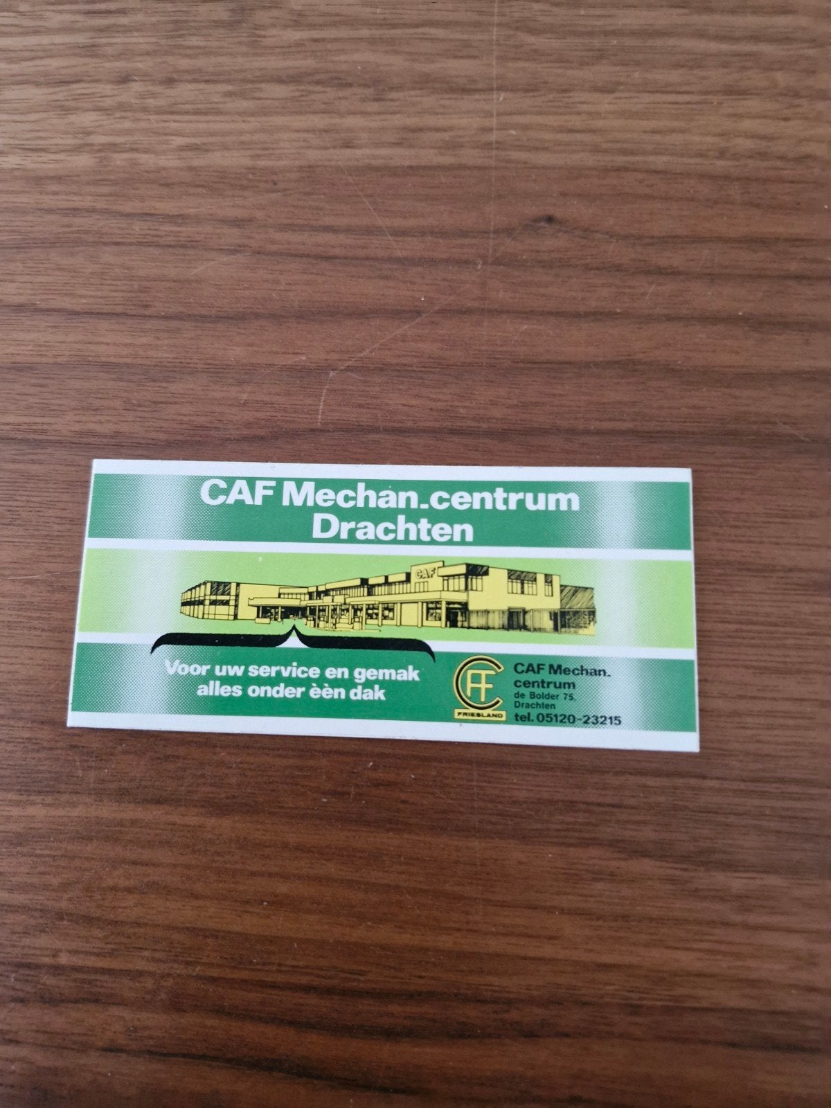 9060 CAF Mechan.centrum Drachten Sticker - Friesland, Verzamelen, Stickers, Ophalen of Verzenden, Nieuw, Bedrijf of Vereniging