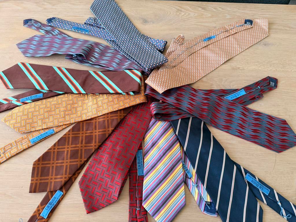 Nieuwe stropdassen “La Buca” zijde diverse printjes, Ophalen of Verzenden, Nieuw, Overige kleuren