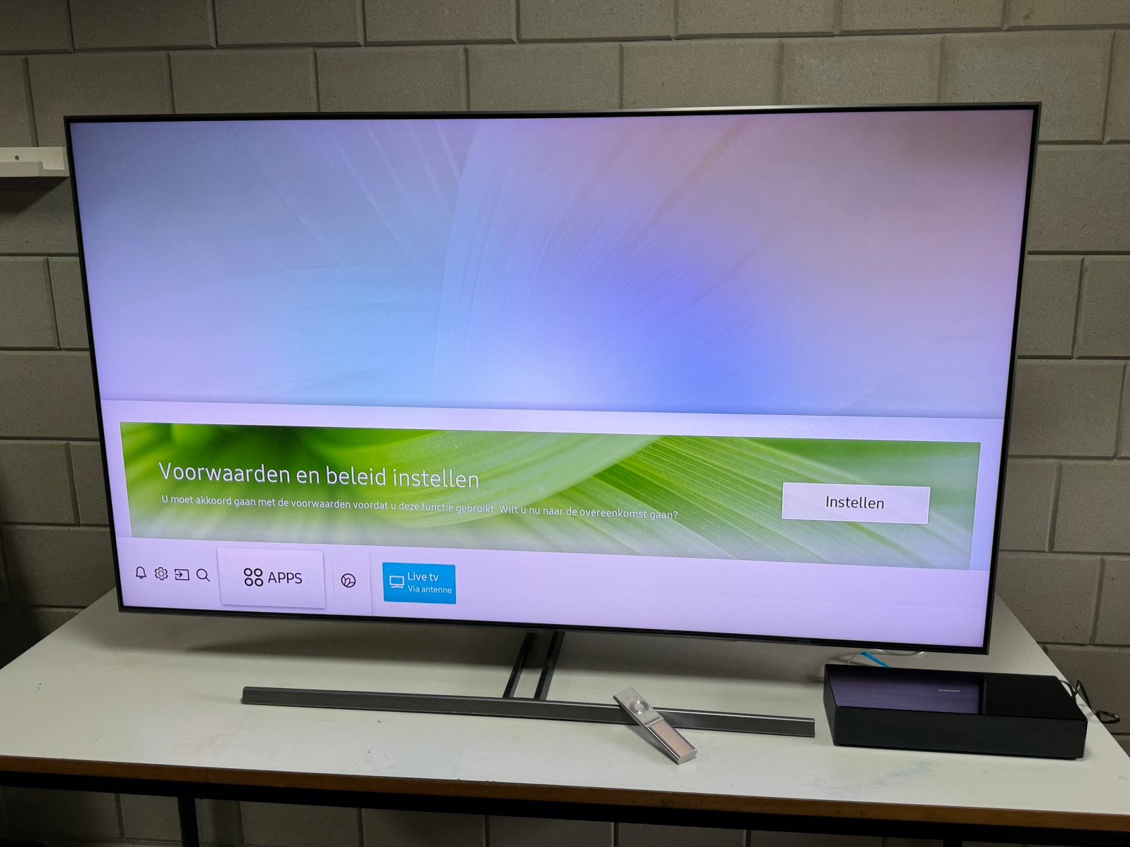 Samsung 65 inch QLED QE65Q85R 4K Smart TV + One Connect Box, Ophalen, Zo goed als nieuw, 100 Hz, Samsung