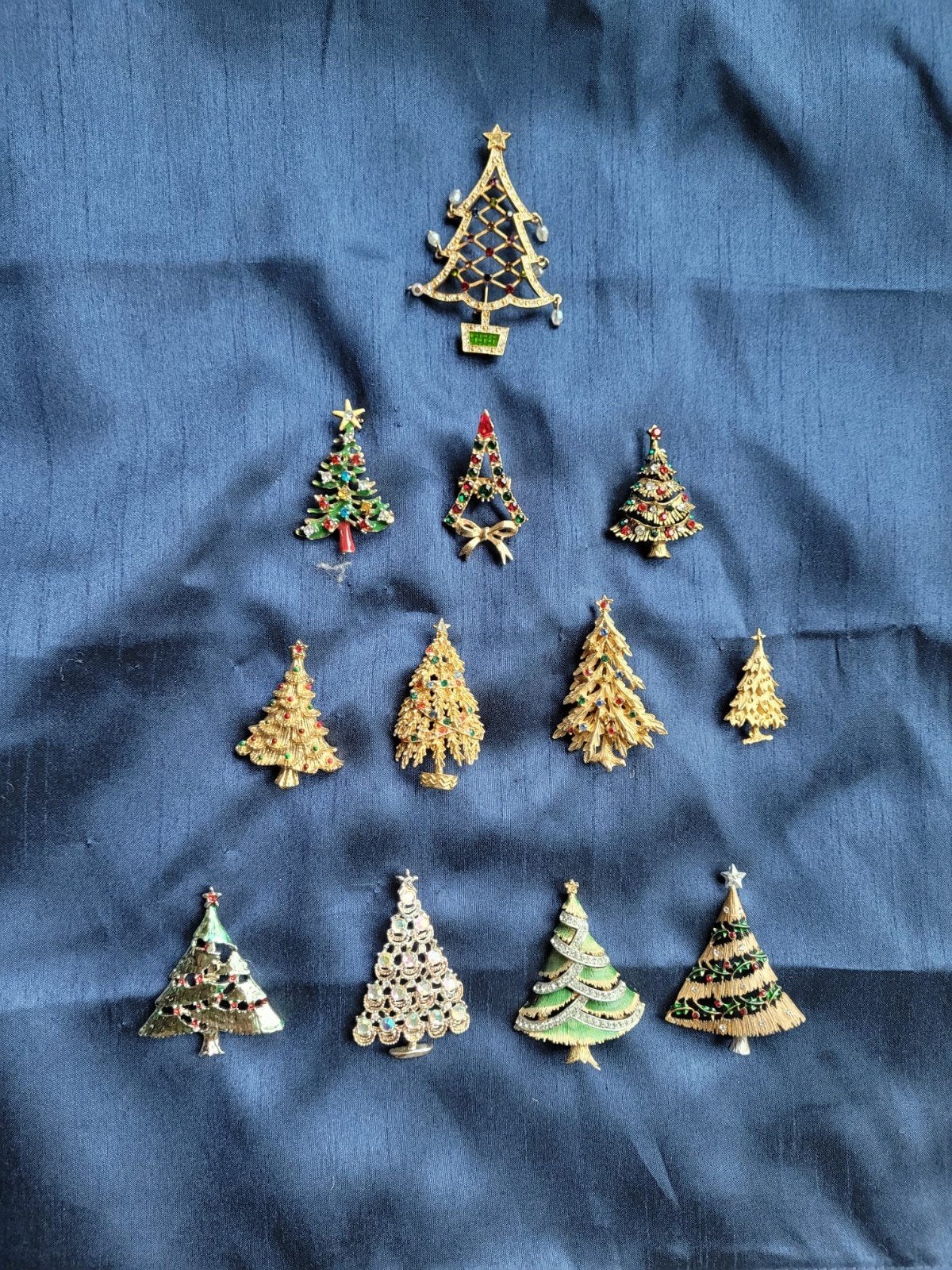 antieke kerstboom broches, Ophalen of Verzenden
