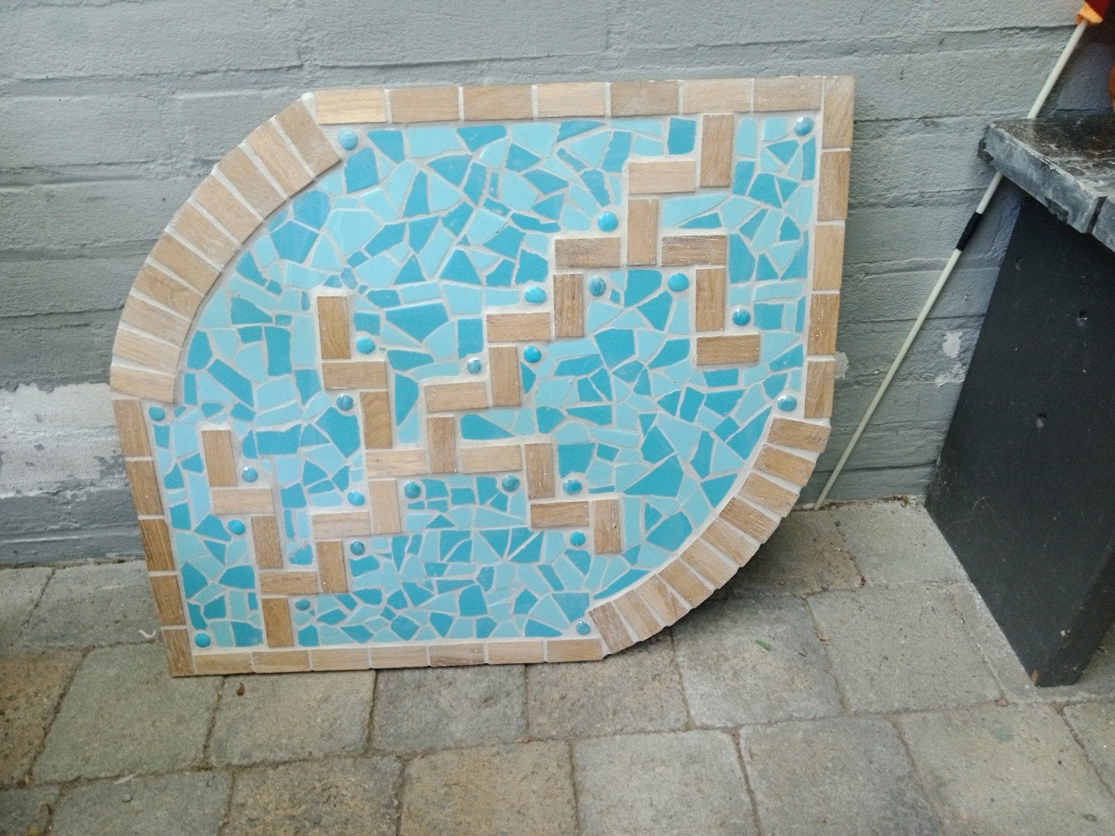 Houten blad met Mozaïek voor b.v wanddecoratie, tafeltje, Ophalen, Rechthoekig, Hout