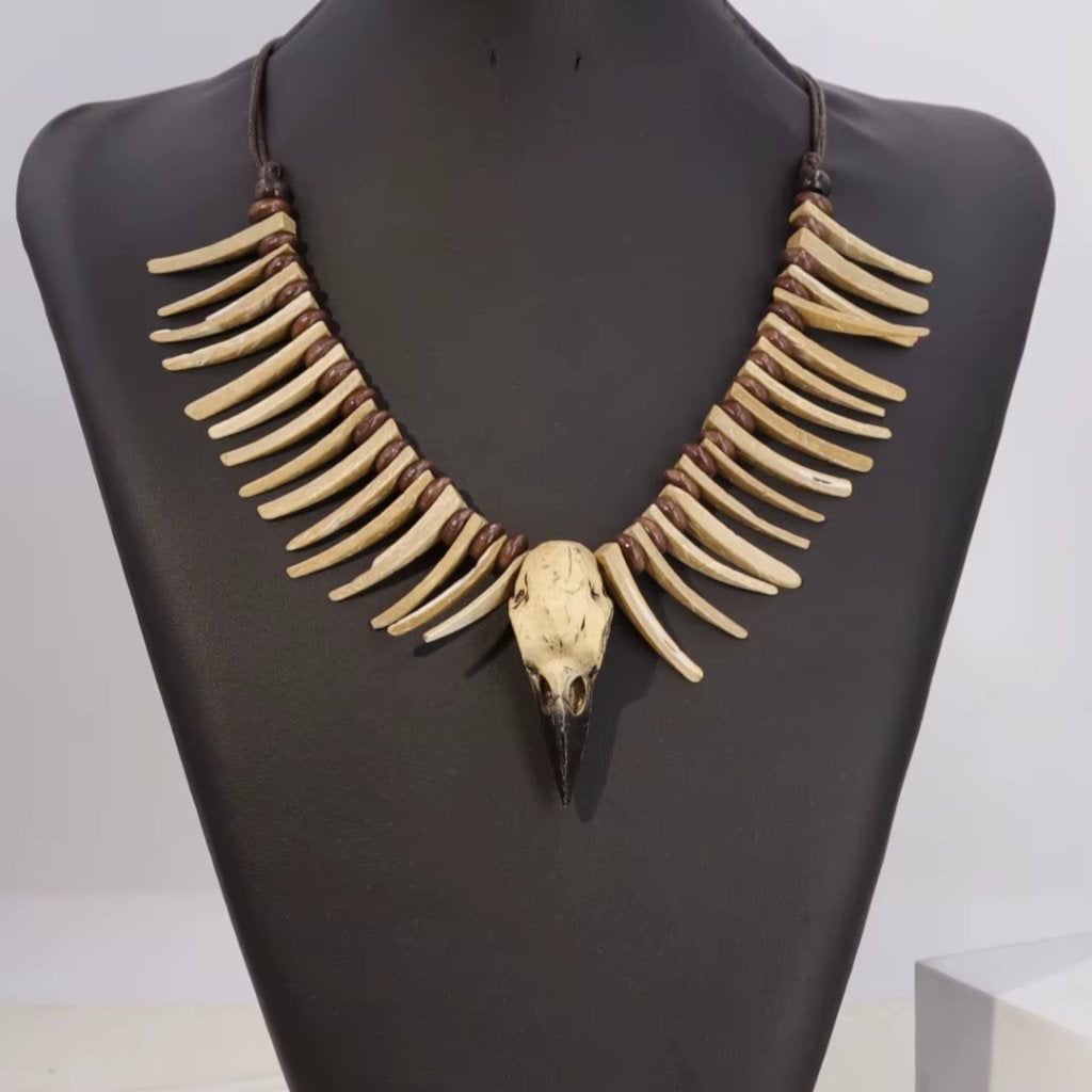 Viking Ketting Met Kraaienschedel, Overige materialen, Verstelbaar, Overige kleuren, Verzenden