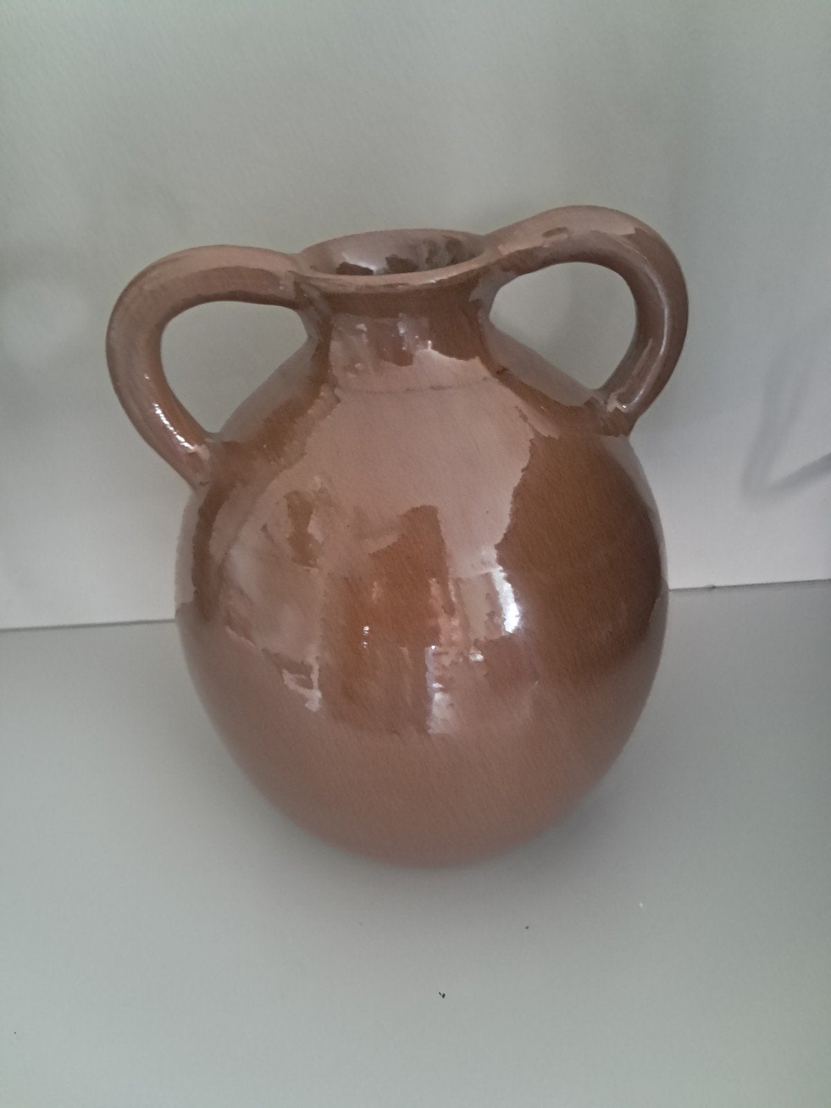 Decoratieve vaas/ grespot met handvatten, Ophalen of Verzenden