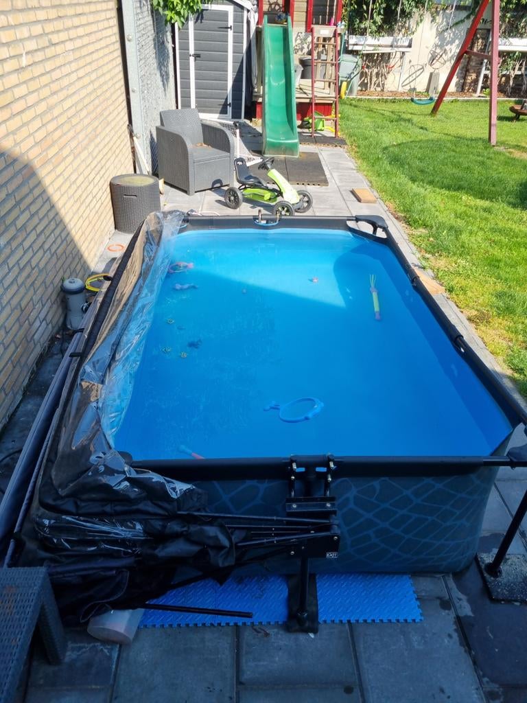 EXIT zwembad met overkapping, Tuin en Terras, Zwembaden, Gebruikt, Opzetzwembad, 80 tot 120 cm, 400 cm of meer, 200 tot 300 cm