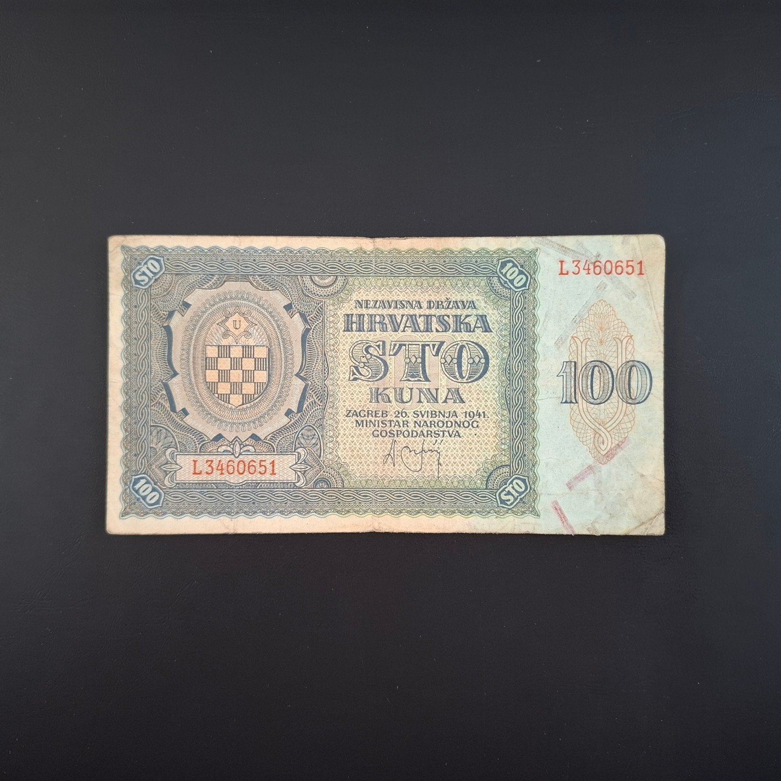 100 kuna Kroatië #023, Postzegels en Munten, Bankbiljetten | Europa | Niet-Eurobiljetten, Ophalen of Verzenden, Overige landen