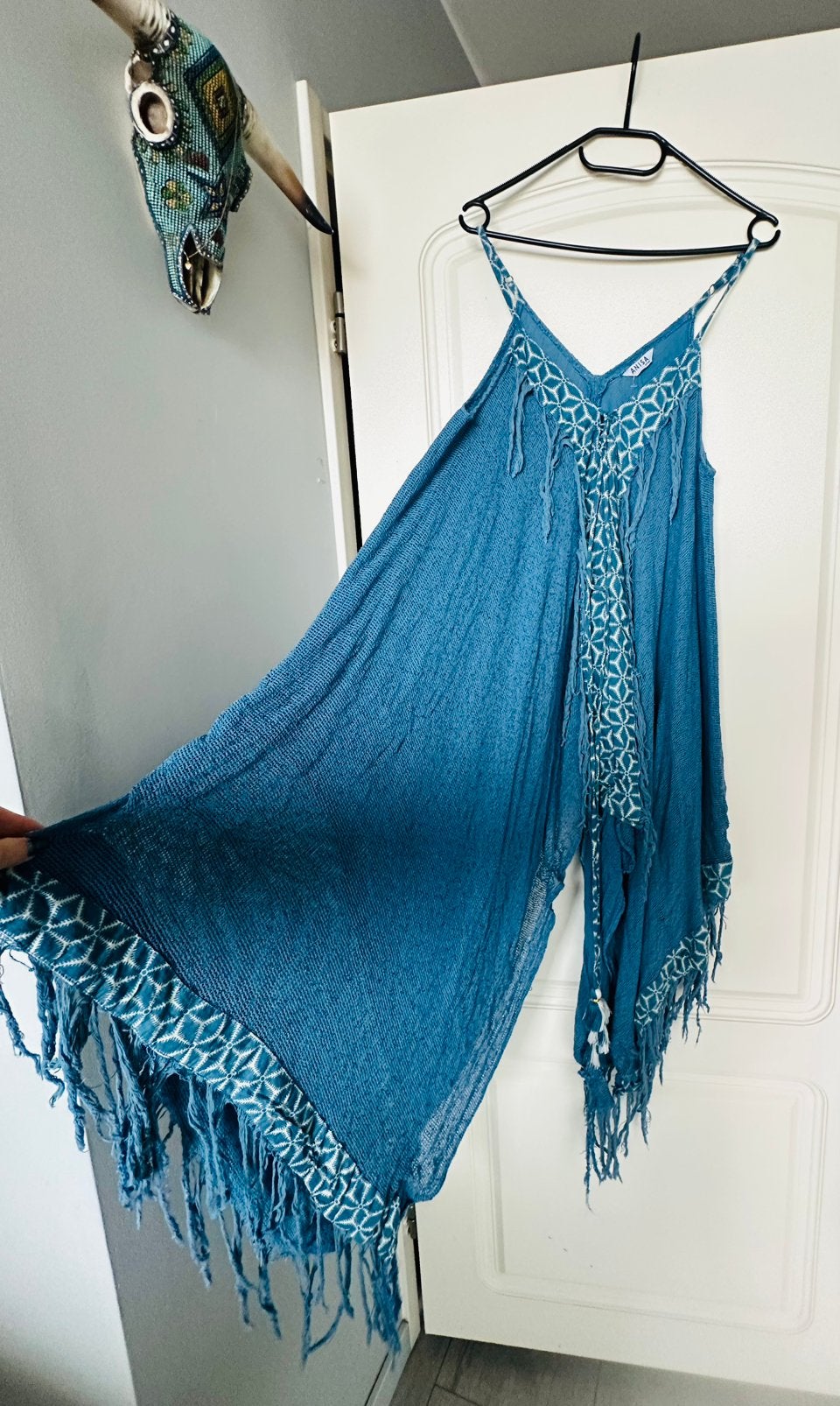 Anisa , boho ibiza jurk, one size, Blauw, Maat 42/44 (L), Nieuw, Ophalen of Verzenden