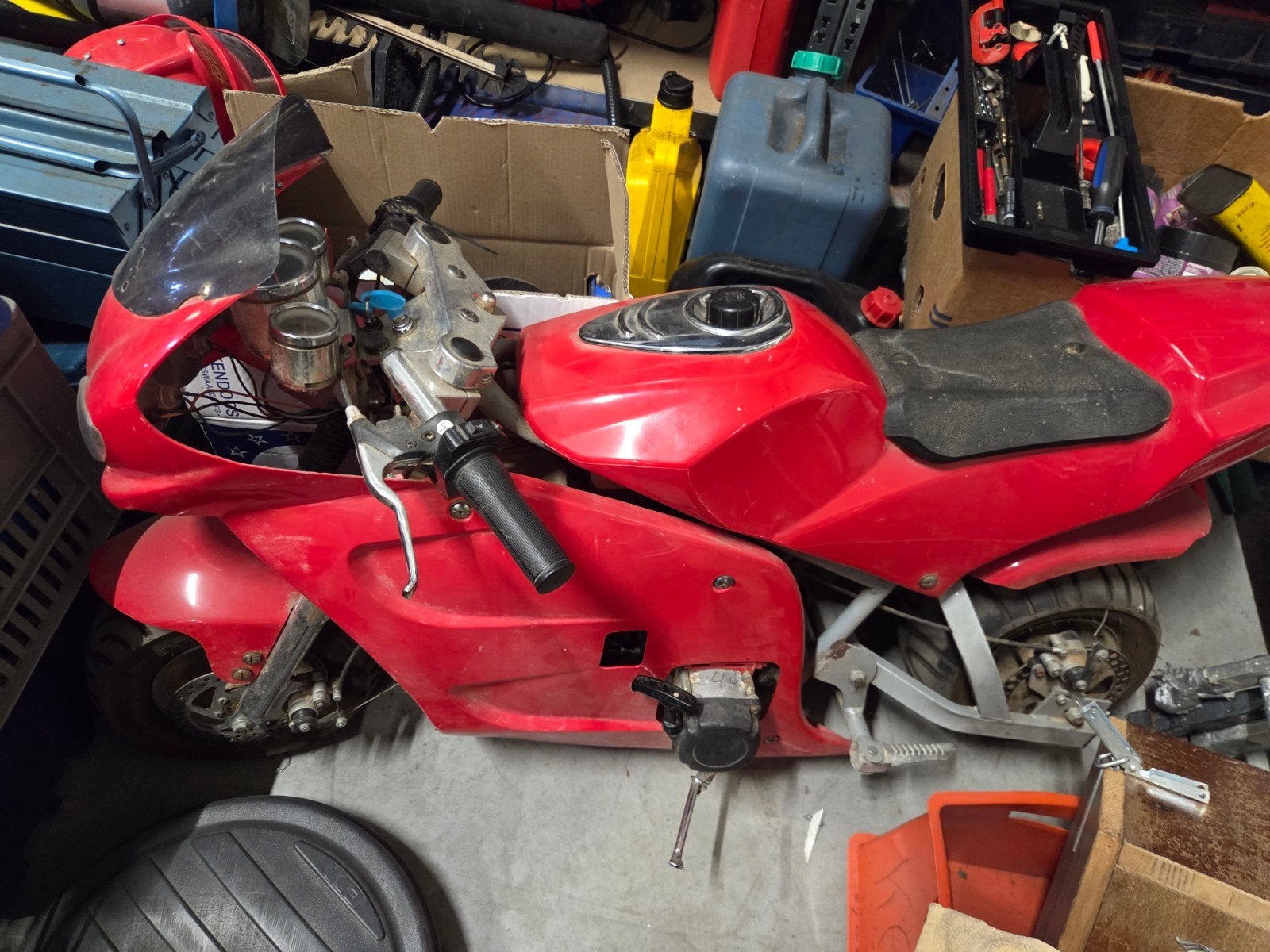 Rode Minibike op Benzine - Perfect voor de Liefhebber, Ophalen, Gebruikt, Onbekend, Pitbike