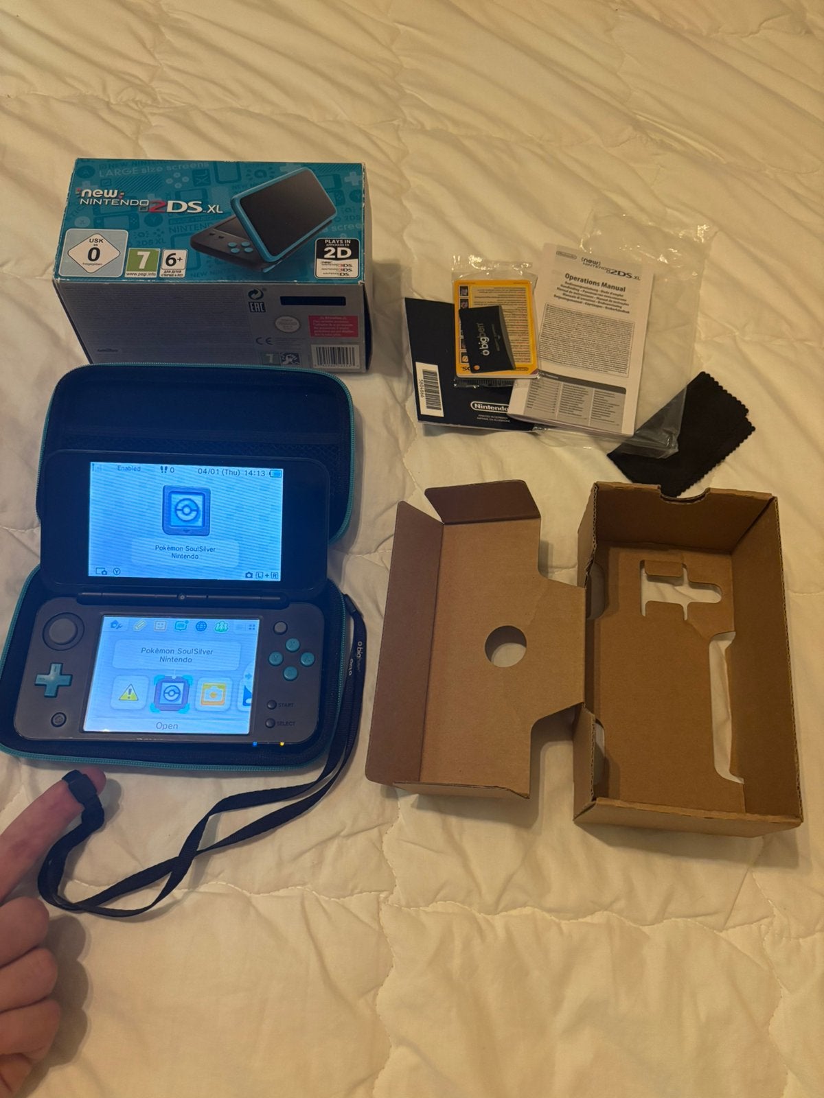 New Nintendo 2DS XL Zwart/Blauw, Compleet in doos/CIB-Netjes, Spelcomputers en Games, Spelcomputers | Nintendo 2DS en 3DS, Gebruikt