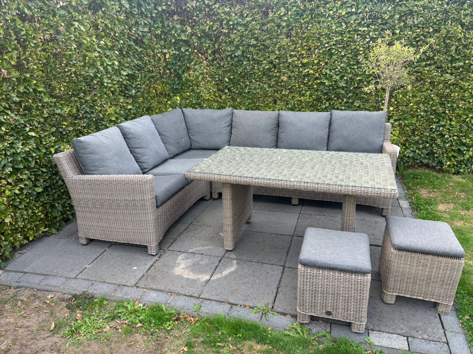Wicker loungeset tuinset diningset, Tuin en Terras, Tuinsets en Loungesets, Ophalen, Zo goed als nieuw, Loungeset, Wicker
