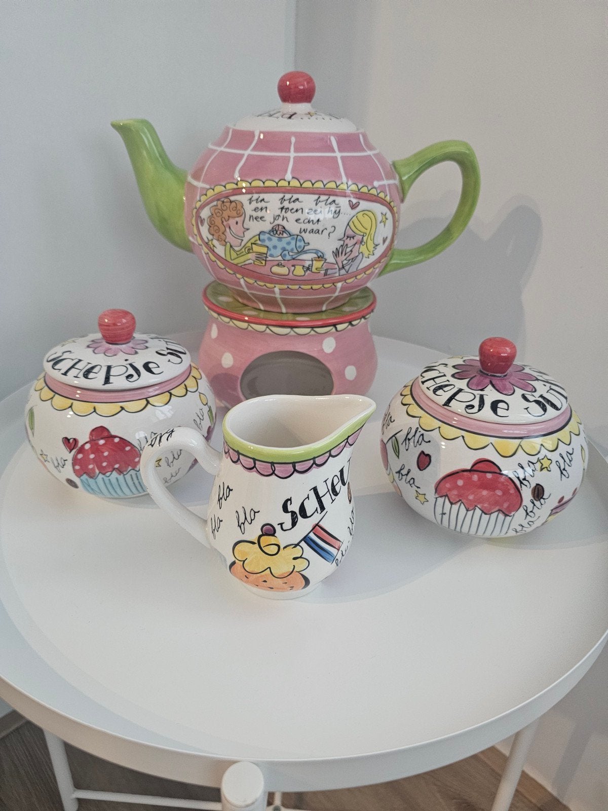 Mooie Blond Amsterdam theeset - Nieuw en in perfecte staat!, Ophalen, Nieuw, Aardewerk, Blond Amsterdam