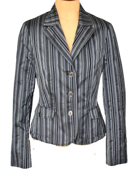 Ambiente satijnen blazer, jasje, zwart/paars, Mt. 38 / M, Maat 38/40 (M), Verzenden, Paars, Ambiente