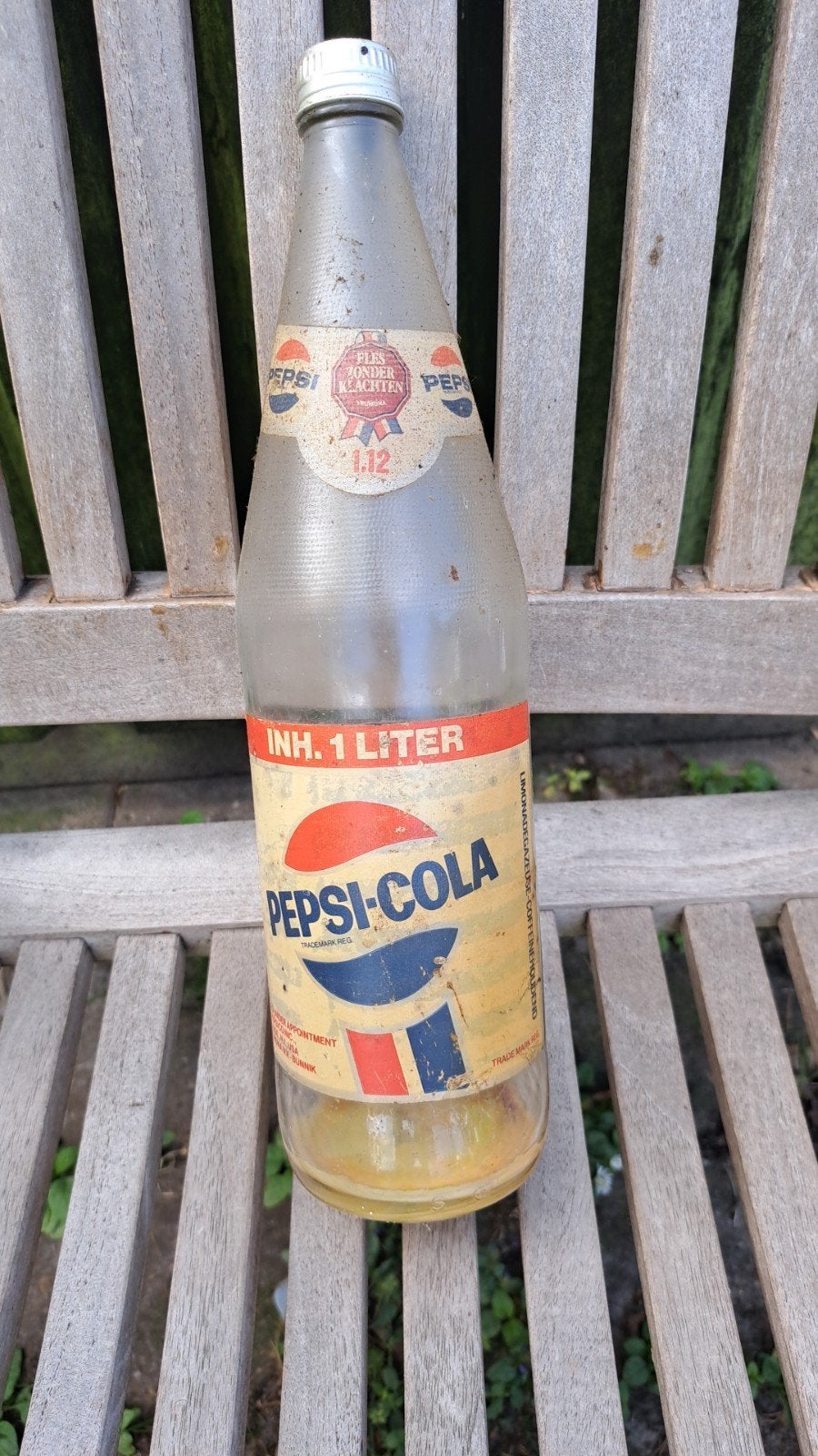 Vintage Pepsi fles 1 liter - zeldzaam verzamelobject, Ophalen of Verzenden