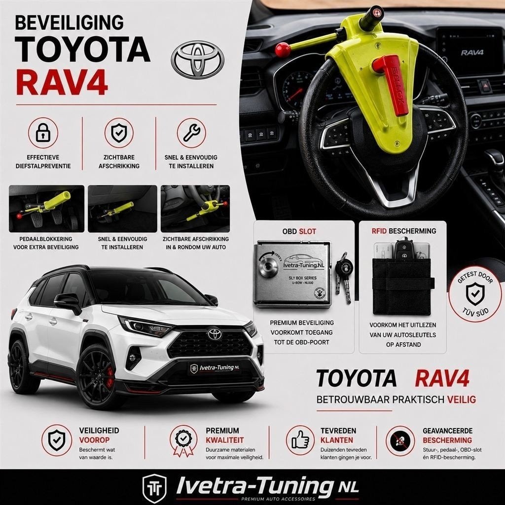 Stuurslot Toyota RAV4 | Pedaalslot Toyota RAV4, Auto diversen, Ophalen of Verzenden, Info@ivetra-tuning.nl | www.ivetra-tuning.nl
