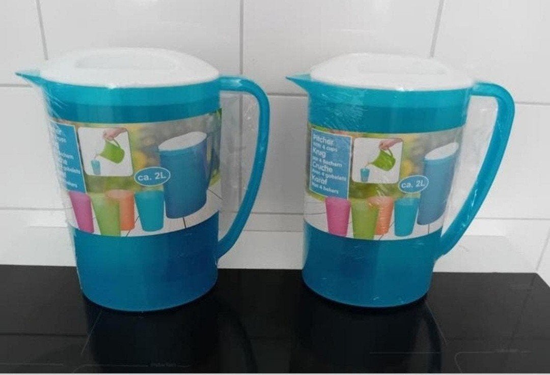Grote Schenkkan 2 Liter met 4 Bekers.  Nieuw!, Ophalen, Nieuw