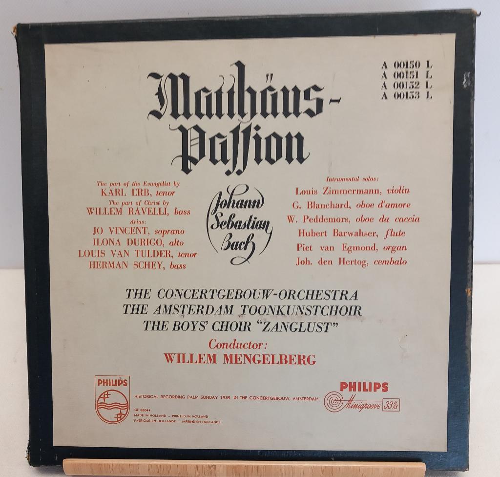 4-LP BOX Matthäus-Passion Johann Sebastian Bach,, Gebruikt, Overige typen, Ophalen of Verzenden, 12 inch