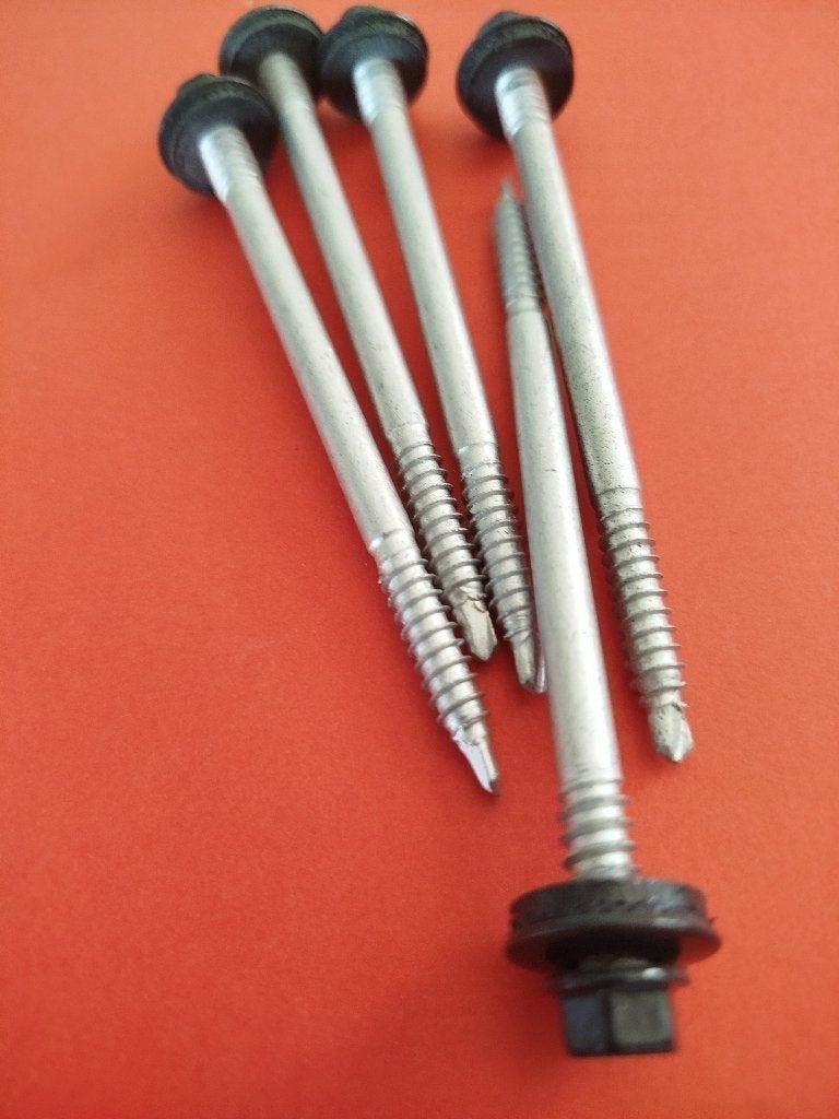 25 st.RVS-bi metalen Sandwichpaneel schroeven 5,5x90 zwart, 50 tot 100 mm, N, N, Schroeven