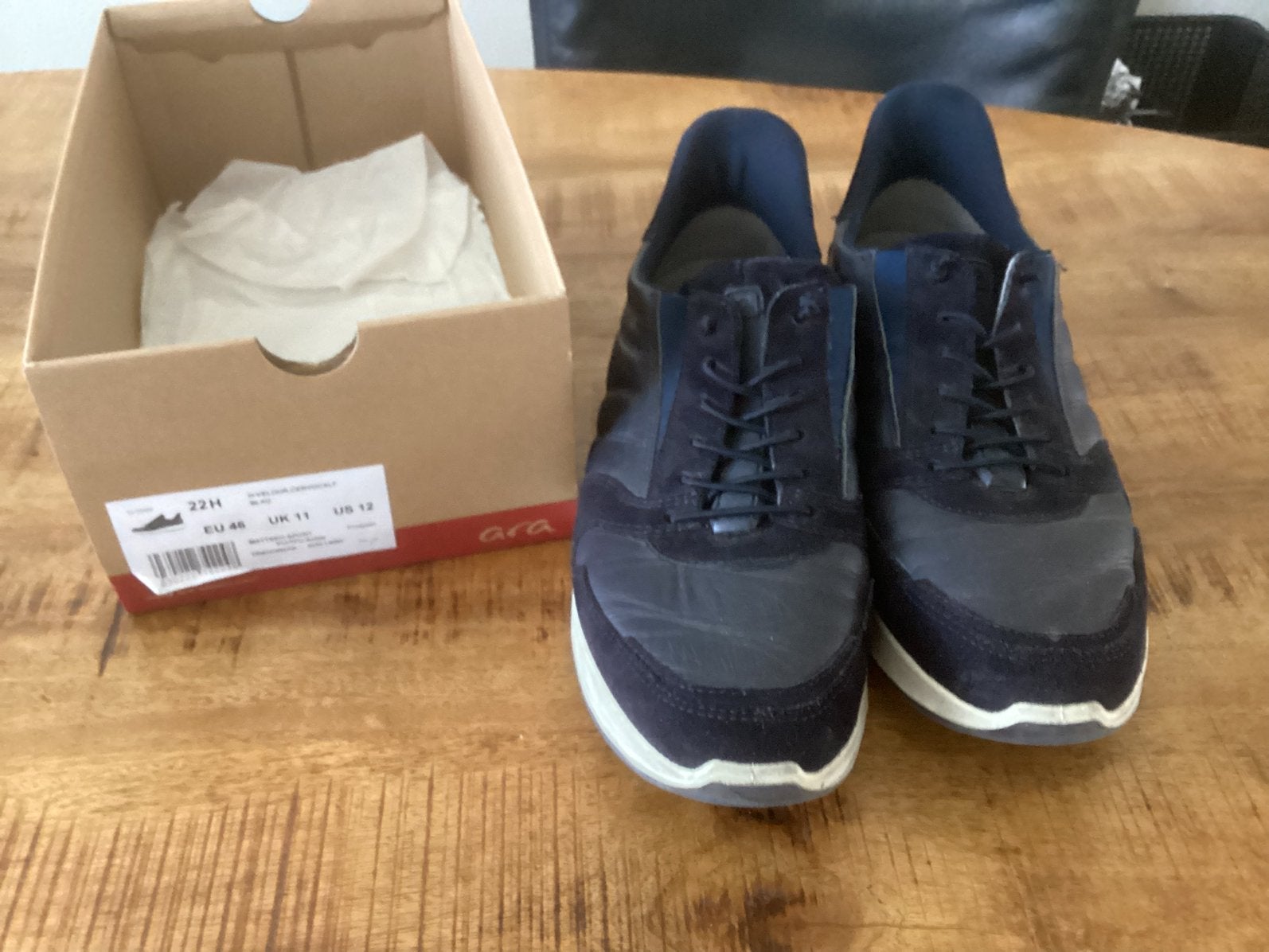 Ara, slip in, donker blauw, mt 46, gedragen., Ophalen of Verzenden, Zo goed als nieuw, Blauw
