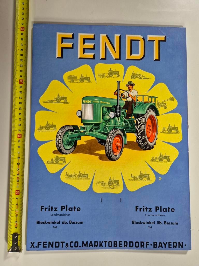 Fendt Dieselross kalenderbord origineel, Ophalen of Verzenden