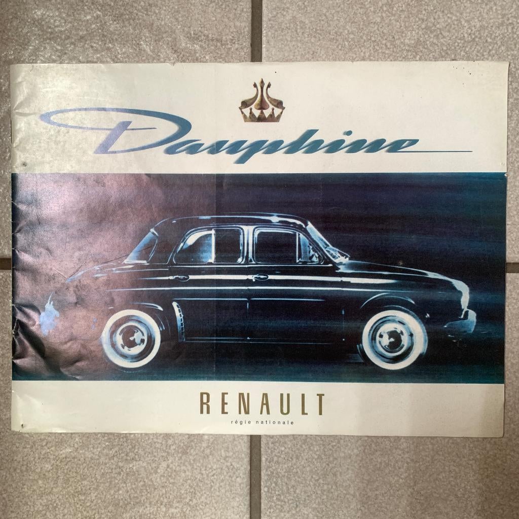Oude autofolder Renault Dauphine 1960, Ophalen of Verzenden, Gelezen, Renault
