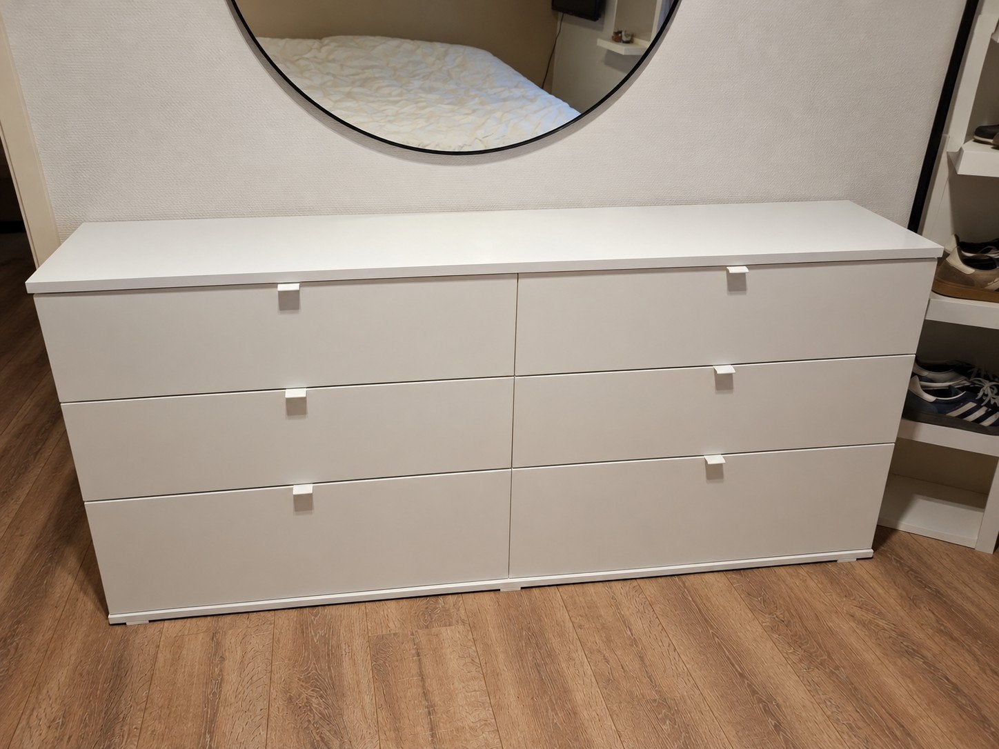 Witte ladekast met 6 laden Ikea Vihals, Ophalen, Gebruikt, 5 laden of meer, Minder dan 100 cm